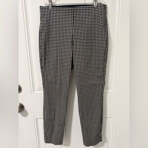Old Navy Women’s Black White Houndstooth Ankle Pants Size 10 Stretch Slim Fit